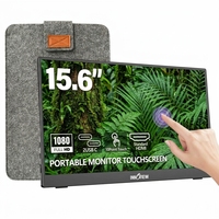 15,6 Zoll Touch Tragbarer Monitor FHD Kontrastverhältnis USB-C Externer Bildschirm mit Ständer Schutzhülle für Laptop Handy PC