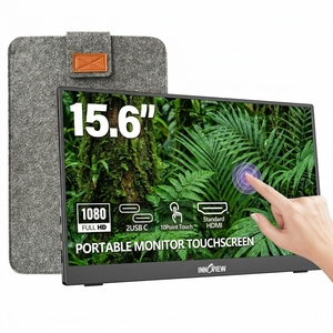 Moniteur portable tactile 15,6 pouces FHD, rapport de contraste élevé, écran externe USB C HDMI avec support et étui de protection pour ordinateur portable, téléphone, <span class=keywords><strong>PC</strong></span> - Product Image 1