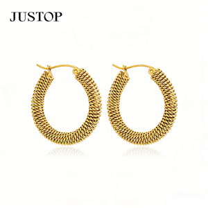 Trending hoop OEM/OEM Waterproof Stainless Steel Gold Plating hypoallergenic Fashion Jewelry supplier - Product Image 6