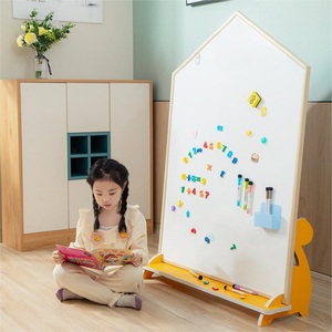 <span class=keywords><strong>Pizarra</strong></span> Educativa para Dibujar en Casa, Marco de Madera Maciza de Teca, <span class=keywords><strong>Pizarra</strong></span> Blanca y Negra, Juguete para Niños - Product Image 5