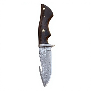 Couteau à lame pointue en acier Damas artisanal avec manche en bois pour la chasse, lame en acier Damas, couteaux affûtés. - Product Image 1