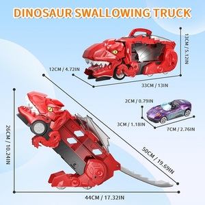 Le transporteur <span class=keywords><strong>T</strong></span>-<span class=keywords><strong>Rex</strong></span> avec 6 mini voitures se transforme en piste de course de dinosaures Swallow & Slide Action Rangement pratique - Product Image 4