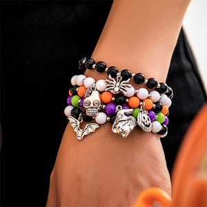 Pulsera de cadena con cuentas y dije de calavera personalizado para el Día de Todos los Santos, venta al por mayor - Product Image 6