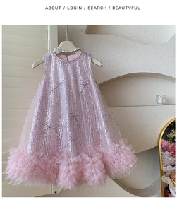 Girls' Princess Dress Summer 2026 New Style Children's <b>Light</b> Luxury High-End Dress Girls' Mesh Vest Dress 100-140cm - Product Image 5