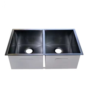 Nhà Hàng Thép Không Gỉ Thương Mại Đôi Bát Handmade Thông Minh Xách Tay Bồn Rửa Bạc 30Inch Rửa Lưu Vực Giặt Fooksink - Product Image 3