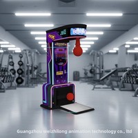 Machine de boxe d'arcade à monnayeur, 3 emplacements pour pièces, construction métallique, jeu autonome pour enfants de 8 ans et plus, fonction de mesure de force
