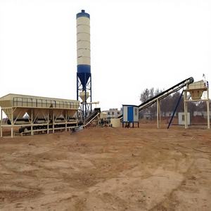 Planta Mezcladora de Concreto de Alta Calidad 50t/100t, Máquina Dosificadora Horizontal de Doble Eje con Silo de Cemento Accionado por Motor - Product Image 1