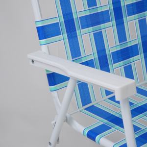 كرسي تخييم بمسند ذراع معدني من الألومنيوم أنبوب فولاذي قابل للطي شبكة ريترو استراحة العشب الشاطئ المحمول خفيف الوزن للبالغين - Product Image 2