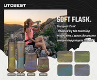 Gourde souple de course en TPU sans BPA, poche à eau de 150 ml, écologique, étanche, légère et pliable pour le sport