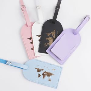 Hot Selling Luxury PU Soft Stylish Eco-Friendly Handmade Fashionable Water Resistant <b>Suitcase</b> Luggage Tags Custom Logo Letter - Product Image 2