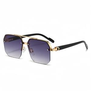 Double Beam square <b>Frame</b> Personality Sun Glasses Metal Pilot Men Glasses Luxury Glasses Stylish Sunglasses 2024 - Product Image 6