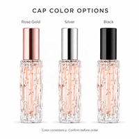 Flacon pulvérisateur de parfum en verre texturé 10ml 15ml, atomiseur de parfum portable vide avec capuchon or rose, argent ou noir