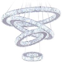 TSINYE CCircle Lustre Moderne Suspension & Suspension Cristal De Luxe Pour Salon Pendentif Lustre Lumière