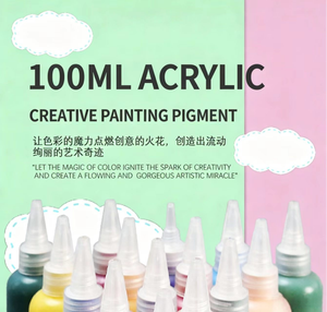 Pittura Acrilica per Bambini 100ml, Pigmento Organico a Base d'Acqua per Dipingere a Mano, Decorare Bambole in Gesso, Arte Murale Interna ed Esterna, 1kg all'Ingrosso - Product Image 2