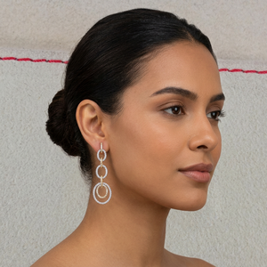 Pendientes Colgantes de Plata de Ley 925 con Baño de Rodio y Diamantes Naturales de Corte Redondo para Mujer, 1.74 Ct, Joyería de Moda para Boda - Product Image 2