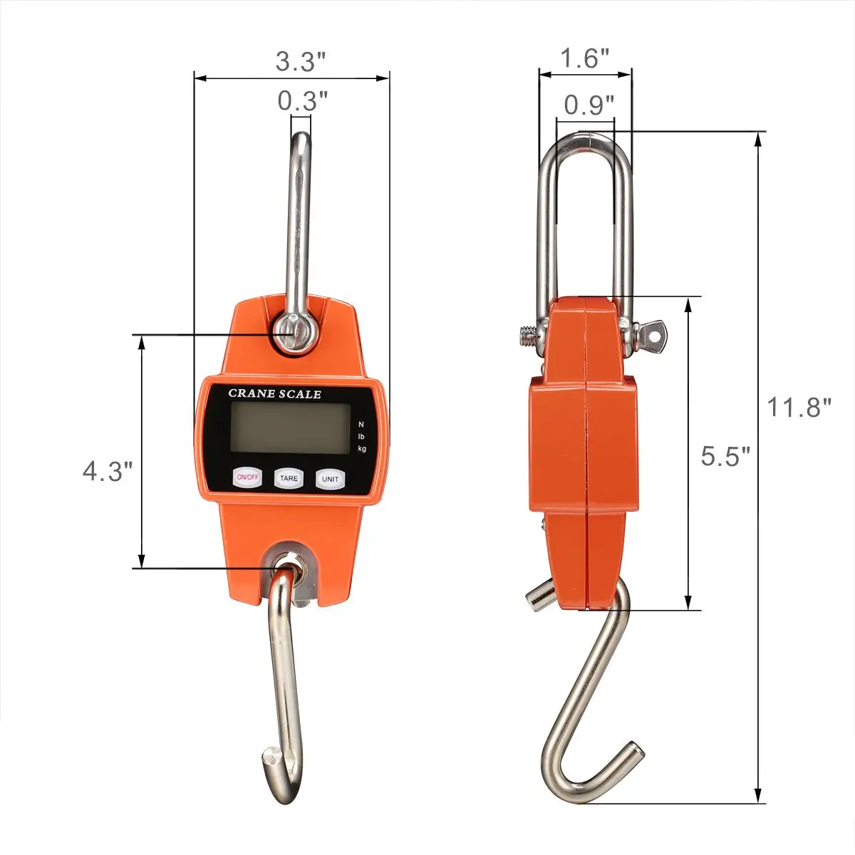 Crane Scale 50/150/300kg Electronic Digital Scale Balance LCD High Accurate Industrial Heavy Duty Hanging Hook 3 * AAA Dry Battery