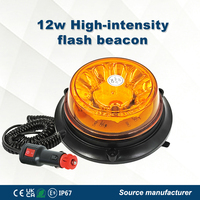 Neue LED-Rundumleuchte DC12-24V 12W IP67 Hochintensive LEDs Stroboskoplichter 4 Blinkmuster Zigarettenanzünder-Stecker