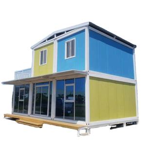 Contenedor prefabricado de acero para casa modular pequeña móvil de campamento Villar de 2 pisos moderno - Product Image 1