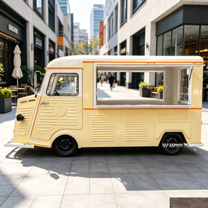 Camión de Comida Eléctrico Estilo Citroën Retro Rosa y Blanco, Vehículo Móvil para Venta de Aperitivos - Product Image 1