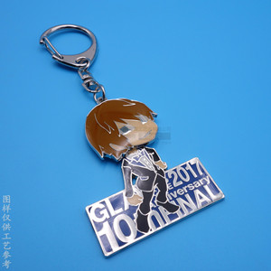 Anime <b>Doll</b> Keychain Metal 55x25mm Painted Epoxy Resin <b>Custom</b> Business Gift Promotional Item - Product Image 1