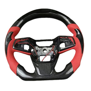 Volant de course en fibre de carbone LED avec affichage du régime moteur pour Honda Civic, style course personnalisé, amélioration de l'intérieur automobile, pièces modifiées - Product Image 1
