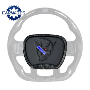 Funda de Cuero Personalizada para <span class=keywords><strong>Volante</strong></span> de <span class=keywords><strong>Dodge</strong></span> Charger 15-21, Cromada, con Cubierta de Bocina, 6ET051VXAA 1ZY191X9AG 5QX40XDVAA, Acabado SRT - Product Image 2
