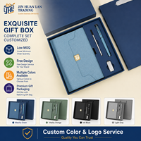 Coffret Cadeau de Carnet Professionnel Pliable en Similicuir et Papier Dorland avec Tasse Thermos, Stylo et Clé USB pour Réunions de Bureau