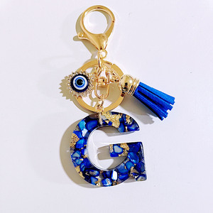 Nuevo Llavero con Colgante Ojo del Diablo 2026, Letras Inglesas, Resina Azul, 26 Letras del Alfabeto, Adorno para Colgar en Bolsos - Product Image 3