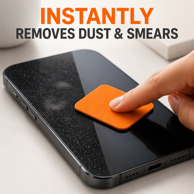 Reusable Screen Cleaner Sticker for Phone Tablet Nano Gel Microfiber Washable Sticky Screen Cleaner Self Adhesive 2 Pack