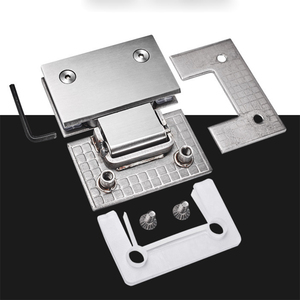 บานพับประตูกระจกแบบหนีบ 304 สแตนเลส ทันสมัย แข็งแรง ทนทาน สำหรับตู้ ประตูห้องอาบน้ำ ปิดแบบนุ่มนวล เปิดได้ 180 องศา - Product Image 3