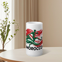 Bougie décorative personnalisée pour fans de football du Maroc, lot de 3, lumières LED sans flamme en forme de pilier, design imprimé match 2026 avec télécommande et minuterie