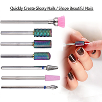 Ensemble de 7 embouts de ponçage en céramique et alliage pour ongles, têtes de polissage électriques et outils de retrait de vernis gel