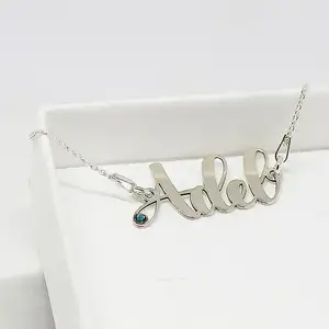 manufacturer selling custom unique design letter shape silver ladies fashion jewelry layered necklaces