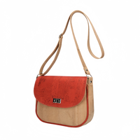 Sac Bandoulière en Liège Portugais Bicolore pour Femmes Mini Vintage Bretelle Réglable Léger Sac Écoresponsable
