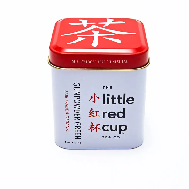 Preço de fábrica personalizado impressão portátil caixa de lata de chá quadrada
