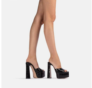 <span class=keywords><strong>Sandali</strong></span> Estivi da <span class=keywords><strong>Donna</strong></span> alla Moda con Punta Aperta, Piattaforma Spessa e Tacco Alto Chunky, Disponibili in Taglie Grandi - Product Image 3
