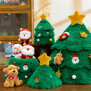 Animaux en peluche de Noël, cerf, sapin, Père Noël moelleux, poupée en peluche pour enfants, décoration pour magasins de cadeaux - Product Image 1