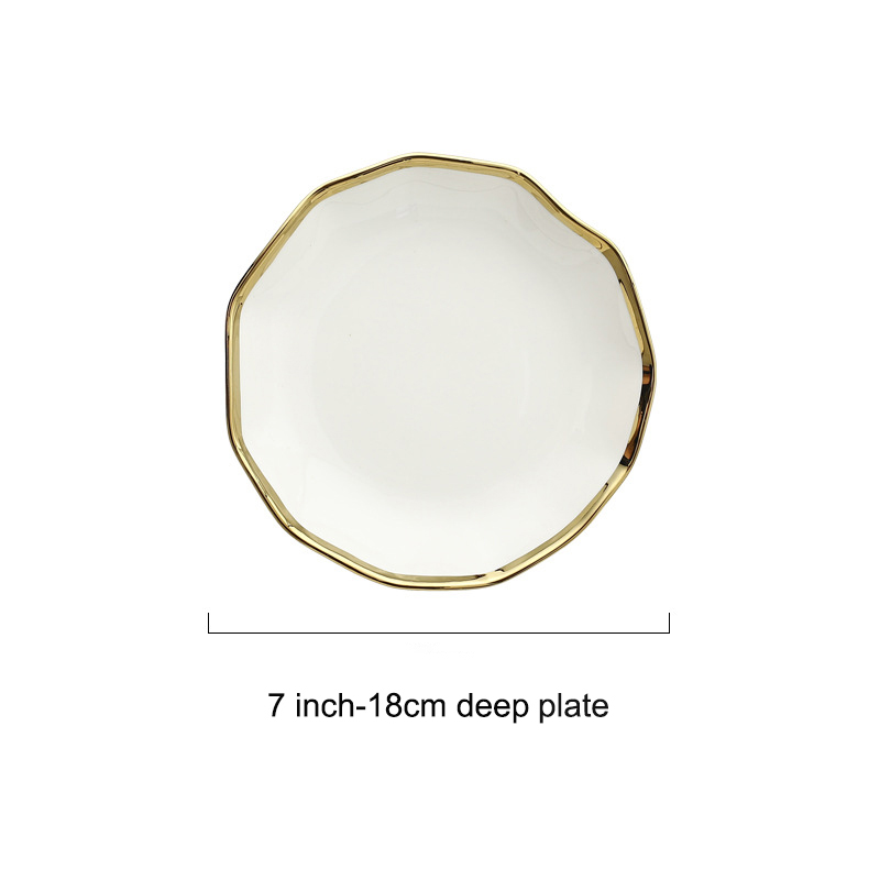 assiette blanche de 7 pouces de profondeur