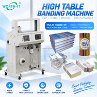 Machine automatique de banderolage de billets de banque à film OPP vertical et ruban adhésif, avec fonction de thermofusion