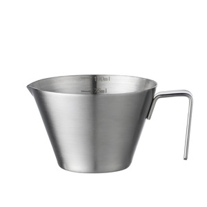 Logo personnalisé, pichet à mousse de lait pour café en acier inoxydable 304 de 100 ml, avec poignée et échelle - Product Image 1
