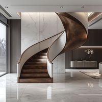 Escalier en colimaçon Tanlong, design moderne en fer forgé pour intérieur, escalier courbé en acier de designer