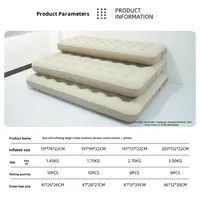 Matelas gonflable léger pour l'extérieur, à vente chaude transfrontalière, matelas gonflable floqué, simple, double, épaissi, lit de camping, parc, usine