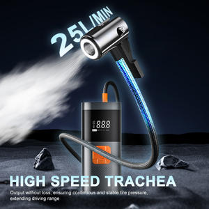 מדחס אוויר חשמלי אלחוטי רב תכליתי, משאבת אוויר מיני ניידת 150Psi עם תאורת LED לניפוח צמיגי רכב ואופנוע - Product Image 3