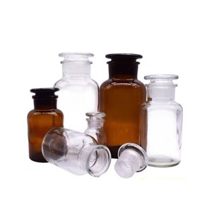 HAIJU LAB Reagenz flasche aus klarem/bernstein farbenem Glas mit schmalem/weitem Mund und gemahlenem Glass topfen für Labor zwecke - Product Image 2