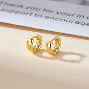 Korean Fashion Trendy Fine Hoop Earrings 925 <strong>Silver</strong> Stamped <strong>Huggie</strong> for Women-Wholesale - Product Image 2