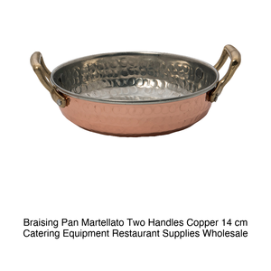 Braising <b>Pan</b> Martellato Two Handles Copper 14 cm Catering Equipment Restaurant Supplies Wholesale - Product Image 2