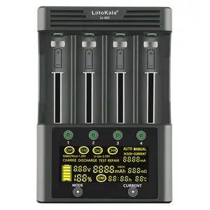 4スロットLiitokala Lii 600スマート充電器26650,22650,26500,18650,1849016340,14500,10440 AA、AAA、Cリチウムイオンバッテリー