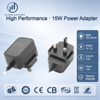 Adaptateur secteur à sortie de puissance stable 5V 3A 12W, protection multicouche, prise britannique, coque PC ignifuge, transformateur AC/DC