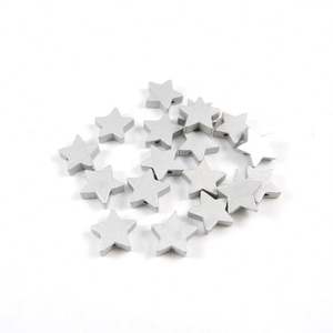 Perles en vrac en bois étoile et or argent en gros 20mm 50 pièces sac Opp copeaux de bois mélangés pour bijoux perles en bois 4 mm couleurs - Product Image 5