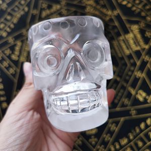 Taza Natural de cuarzo transparente para beber, calaveras de <span class=keywords><strong>cristal</strong></span> de 5 pulgadas de alta calidad - Product Image 2